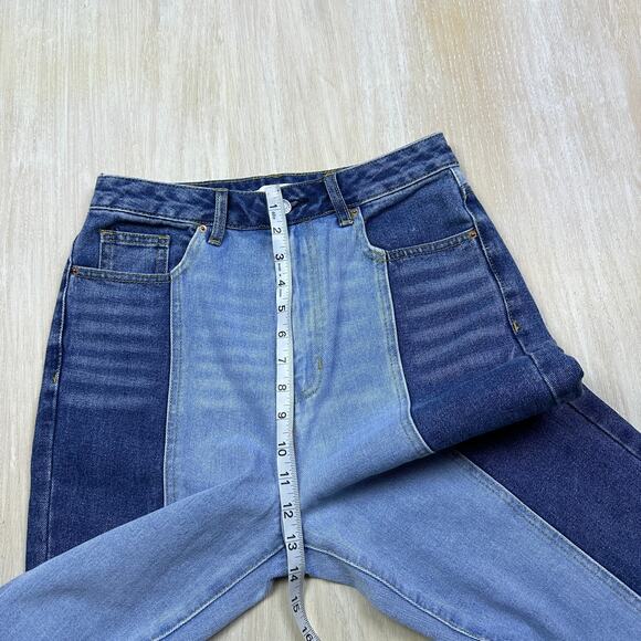PacSun Eco Blue Two-Tone 90's Boyfriend High Rise Vertical Seam Denim Jeans 28 - Picture 10 of 16